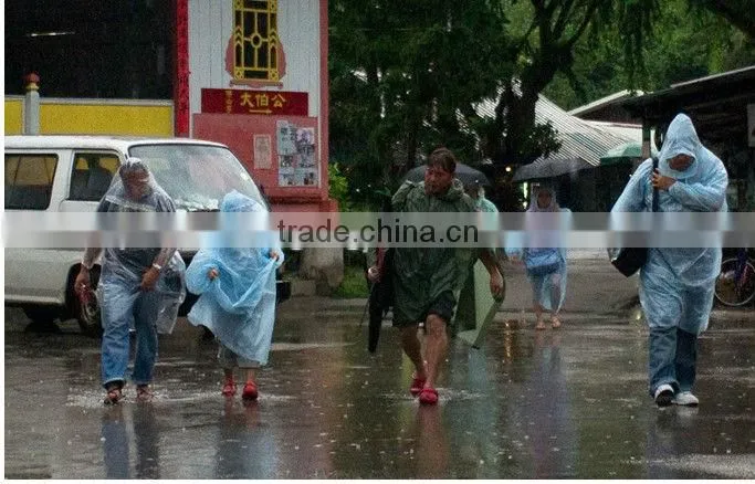 LDPE disposable raincoat for kids