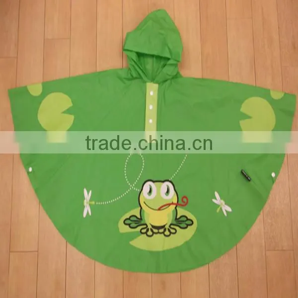 polyester waterproof kids raincoat with logo