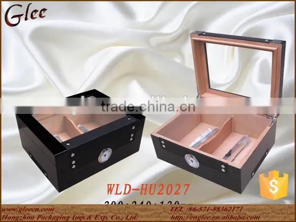 factory price piano paint cigar box with moisture meter and humidifier and lock