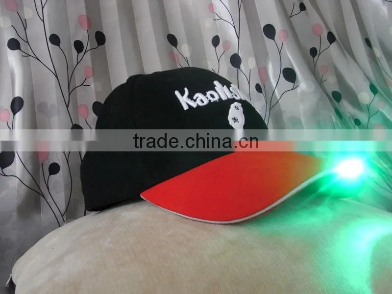 Fashion flash light caps with embroidery logo design