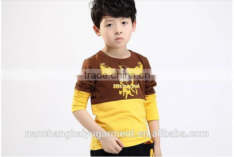 High quality assorted color kids clothes children print cotton boys dress designing