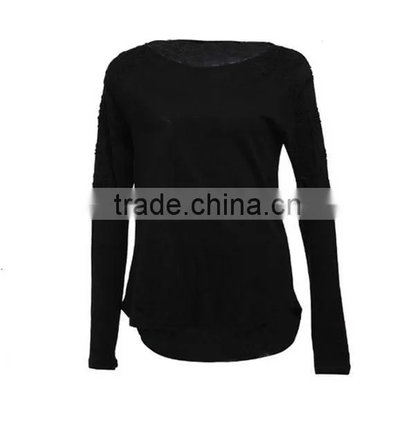 New design fashion cotton knitting cotton long sleeves fabric combination direct manufacturer high quality skirt matching blouse