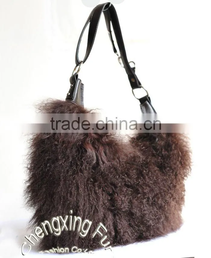 CX-H-14A Genuine Mongolian Sheep Fur Shoulder Bag
