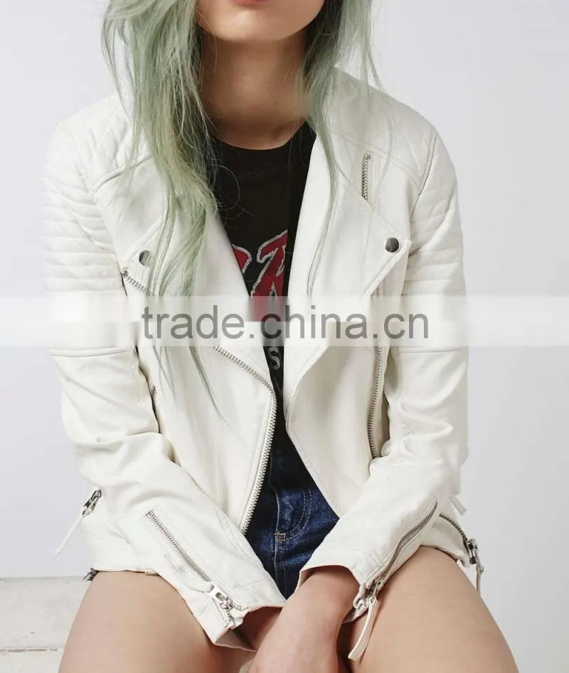Wholesale Cheap Girl PU leather Moto Jacket