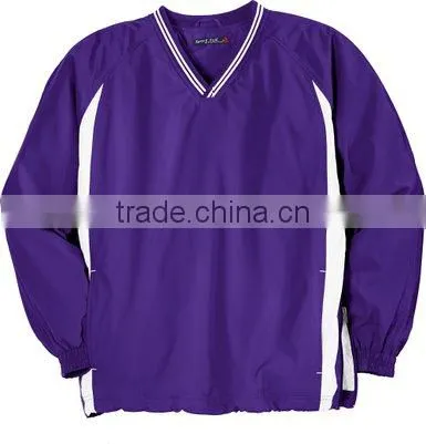 100 polyester long sleeve V-neck shirt