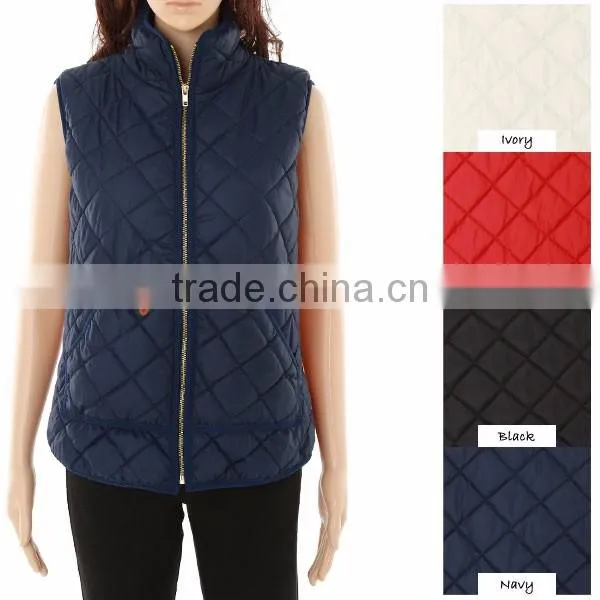 Factory Wholesale LOW MOQ Custom design winter lady quilted vest