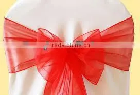 Cape sash for chair cover polyester organza chair sash banquet chair cover with organza sash