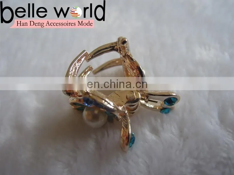 Wedding Flower Rhinestone Pearl Mini Hair Claw Clips