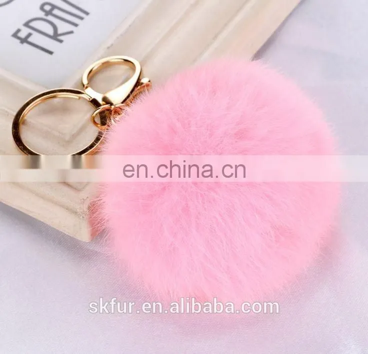 High quality colorful rabbit fur keychain
