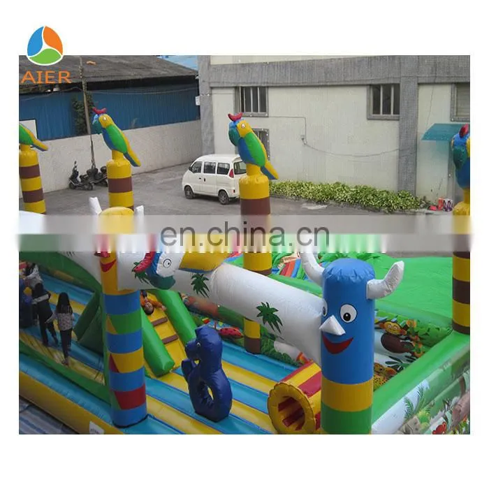 New desing Parrot inflatable giant fun city for kids