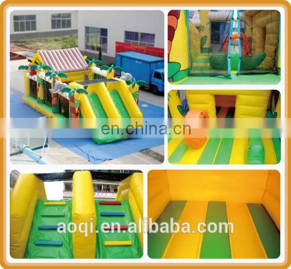 AOQI interesting house inflatable combo slide for sale