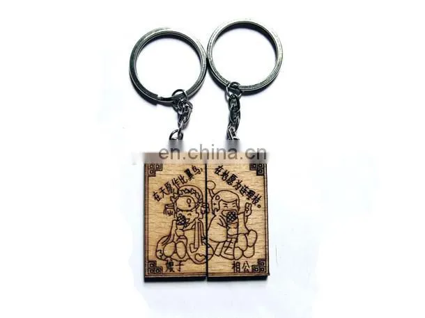 wholesale high quality wooden keychain