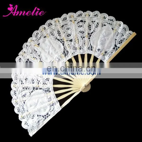Hot design,white lace wedding fans