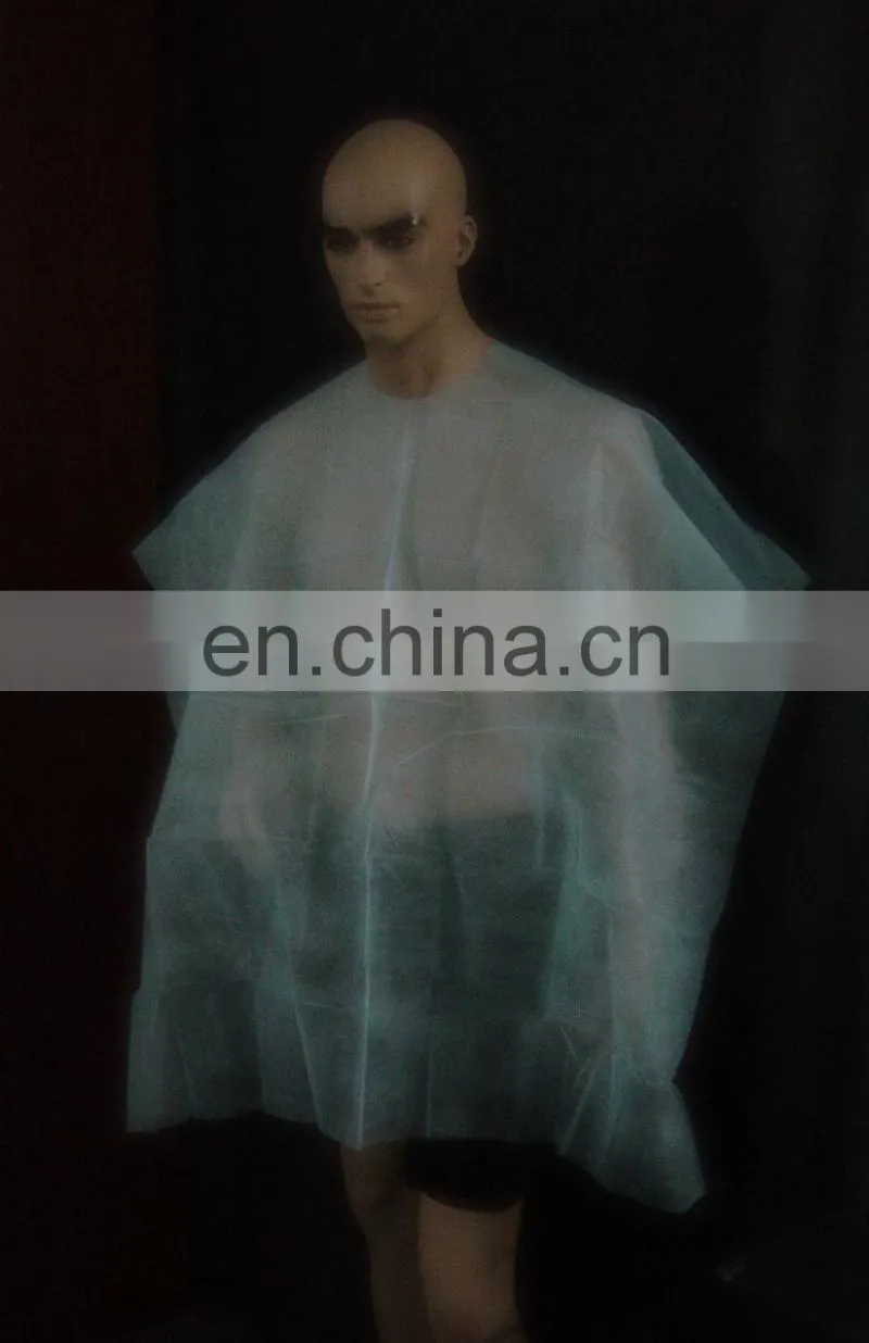 disposable nonwoven salon poncho coat for hair dressing