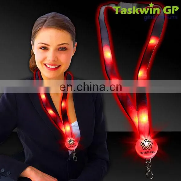 2017 Flashing led Lanyard, flash lanyard, ribbon With Custom Design