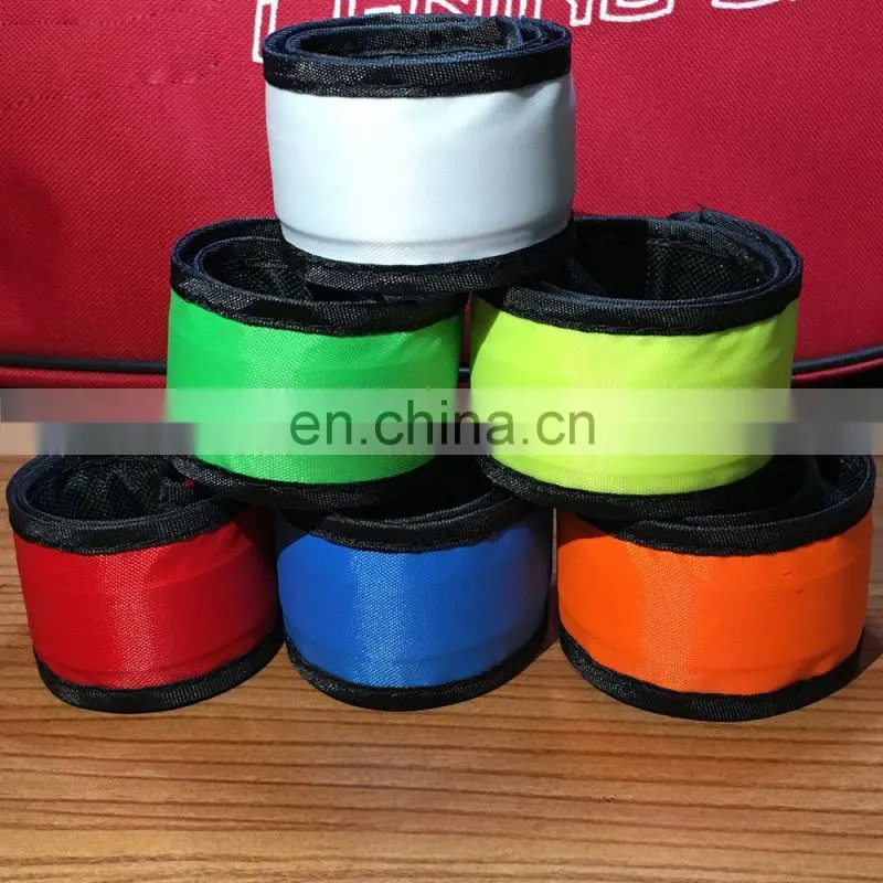 Sport Safety Customized LOGO Printing Nylon Wristband LED Running Slap Bracelet