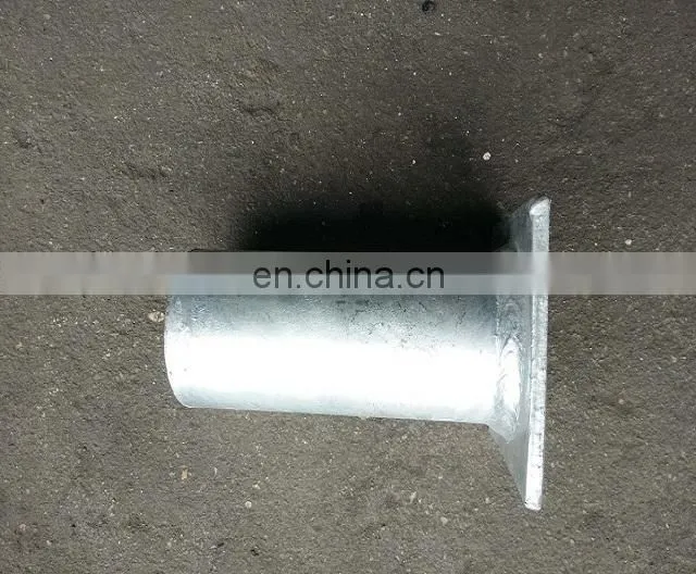 Galvanized pile cap foundation earth lead extension welding up ground pier