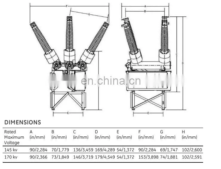 DT1-170 Alstom High Voltage Circuit Breaker Alstom SF6 Circuit Breaker