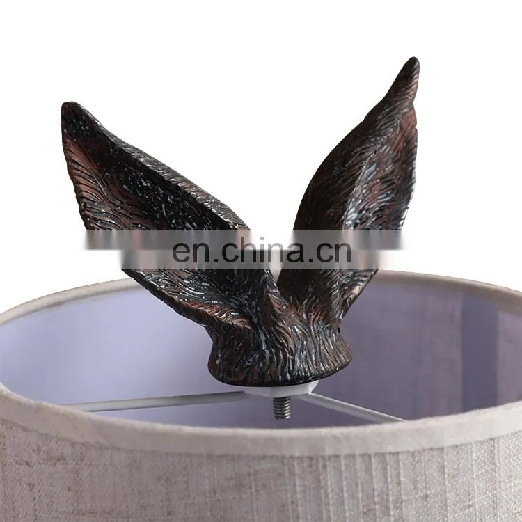 Top sale hotel living room rabbit shape animal resin vintage table lamps for home decor