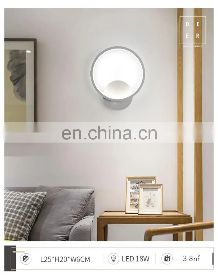 Led aisle lights creative round wall lamp bedroom study bedside wall lamp balcony corridor lights