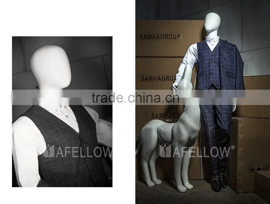 MZ-HM01WEG Fiberglass Adjustable Mannequins Men Abstract Dummy in White Color