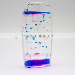 Promotional Solid Color Liquid Sand Hourglass, Hourglass with Bubble, Oil Watch