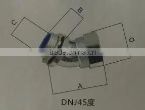 45 Degree Angle Waterproof Connector, Round Cap