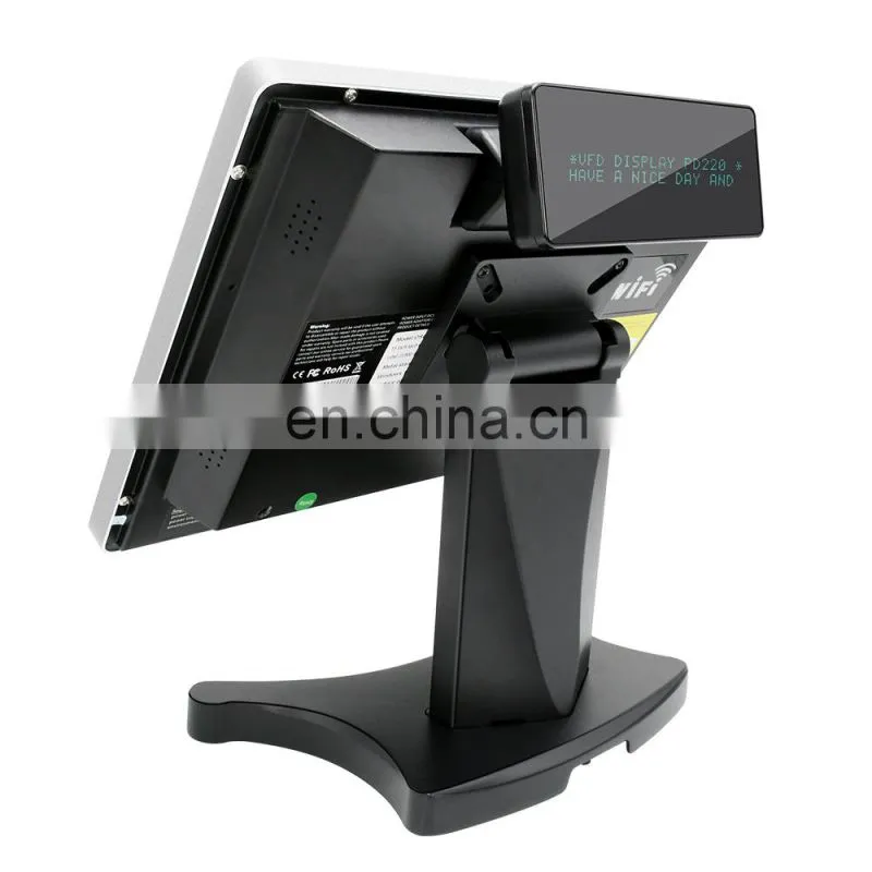 Touch Screen Pos System Cash Register Terminal Machine Dual Screen All In One i5 VFD Customer Display