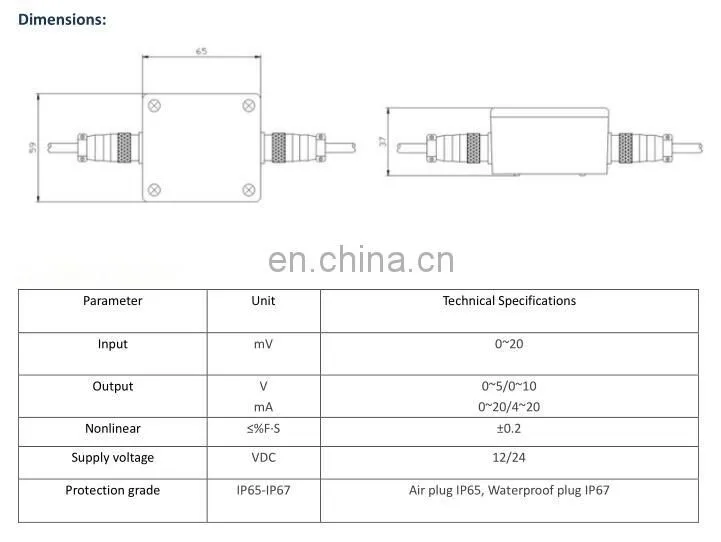 CALT load cell signal amplifier transmitter 0-10v output