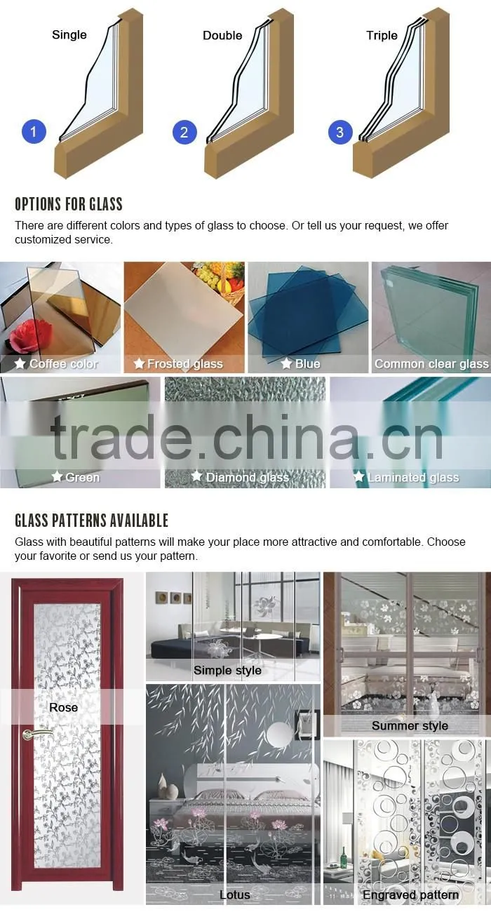 60 Series PVC Double Glass interior pvc door