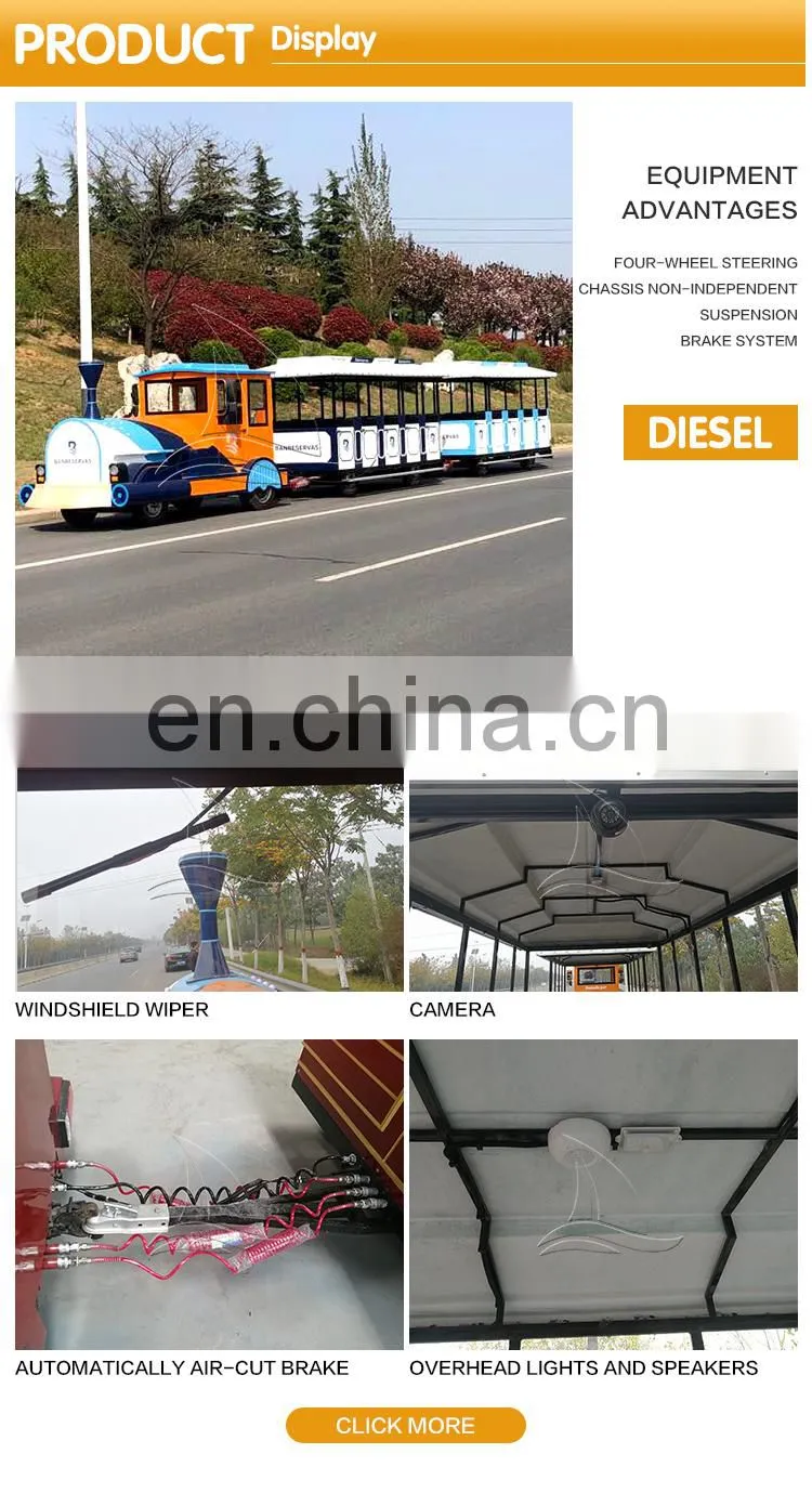 Sightseeing passenger attraction electric diesel tourist road tour trackless train