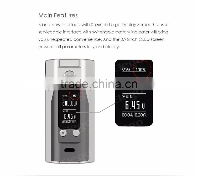 2016 Wholesale Original Wismec Reuleaux RX200S TC Mod with 200W with TFV8