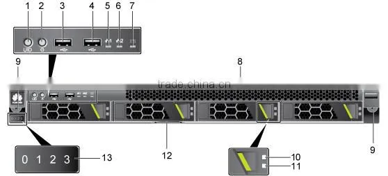 Quidway supplier 1U cloud computing server huawei RH 1288 V2 with 1 or 2 processors