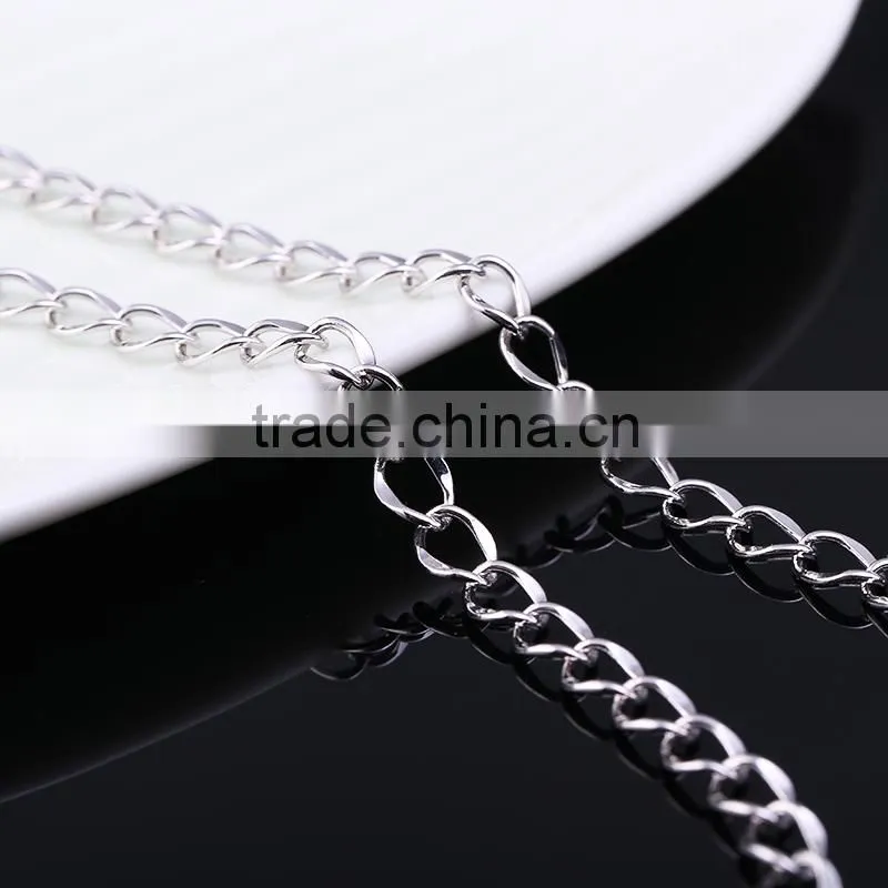 Hot Sales Wholesale Fashion Rhodium Plated Beautiful Curb Chain Of Necklace