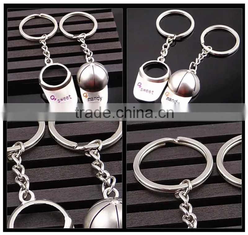 professional factory couple custom metal creative christmas gift baseball hat keychain