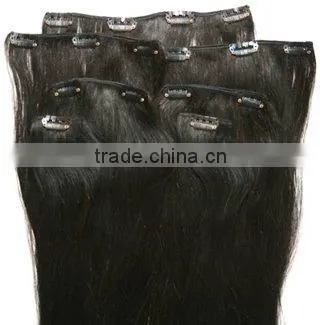 18" loose wave human hair clip in hair extensions 7pcs/set, 10pcs/set