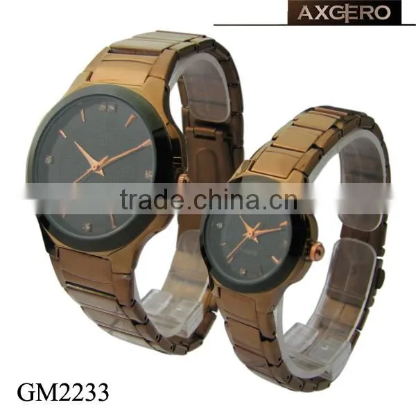 japan movt couple lover q&q quartz stainless steel wrist watch