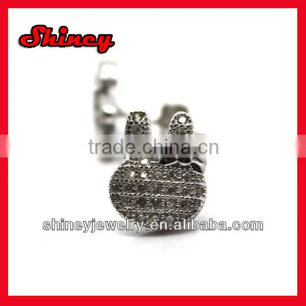 White & Yellow Round Diamond Micro Pave Setting Kite Shape Stud Earrings designer silver earring with pave cz