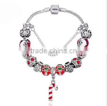 2016 Christmas gifts bracelet christmas beads charm bracelet for women&kids big hole bead