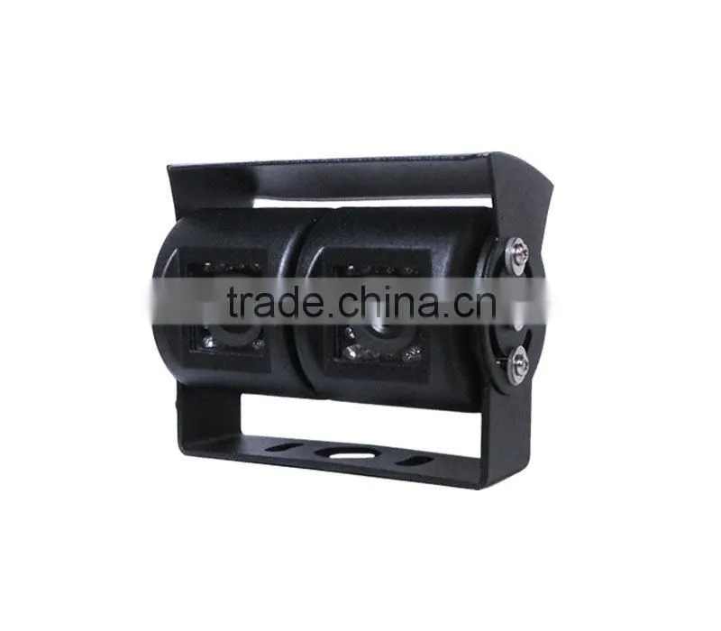 1 Year Warranty High Quality Truck Backup Camera System Wired Analog Waterprof Twin Lens CCD Reversing Camera