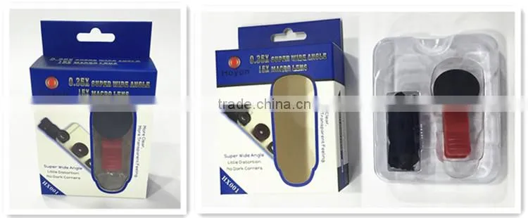 2 in 1 high quality optical glass abs clip mobile phone camera lens