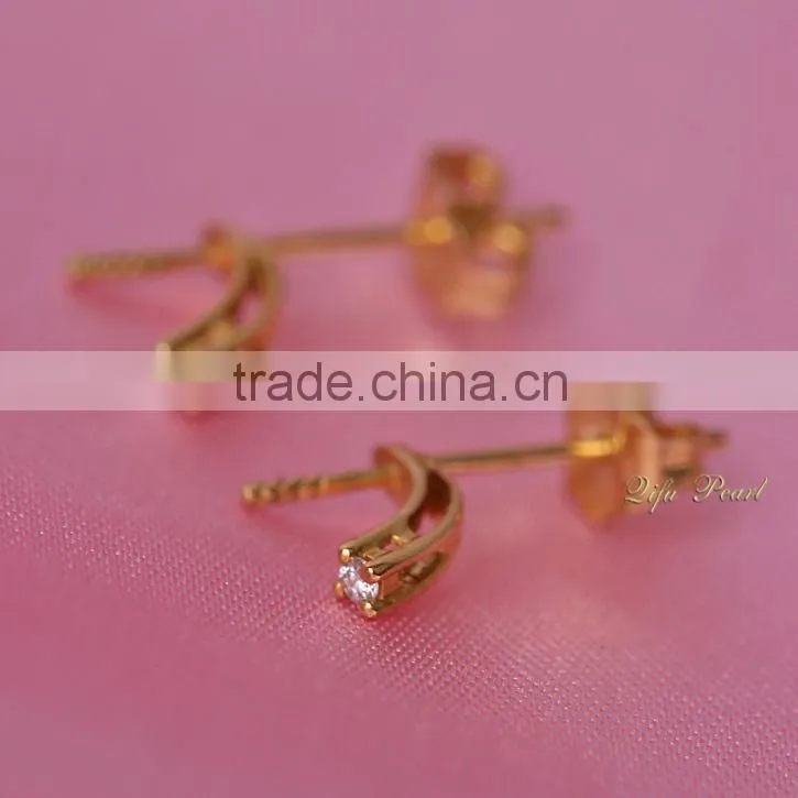 Pearls jewellry 18k Gold Pearl Earring Settings