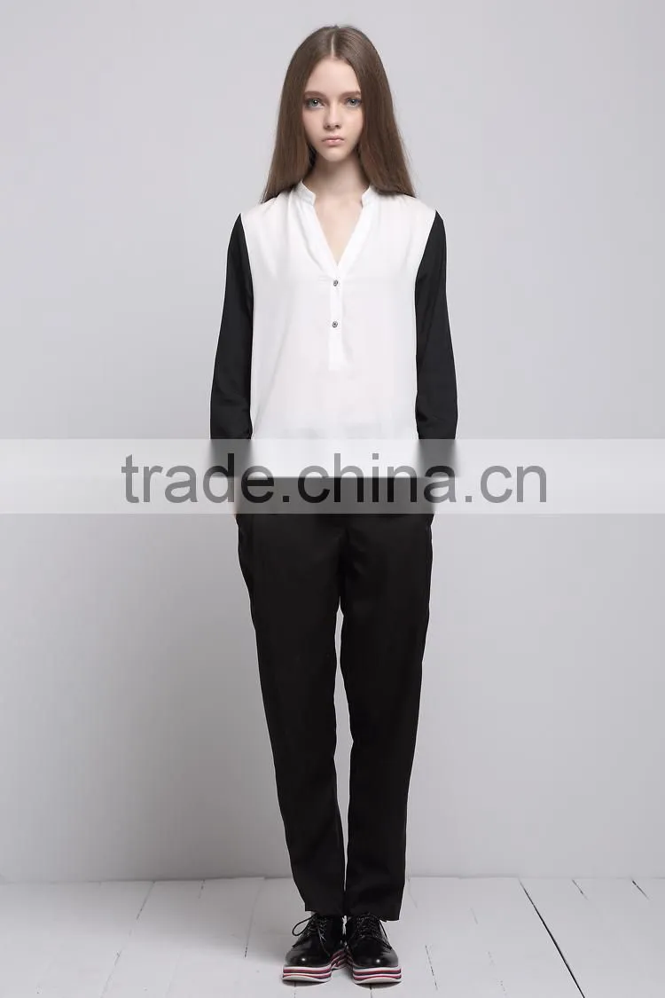 Black and white woman winter blouse