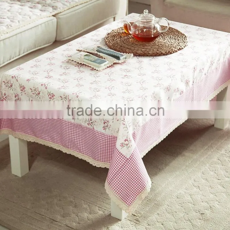 100% Polyester TC CVC WATER RESIST Flower Design Printed Table Cloth
