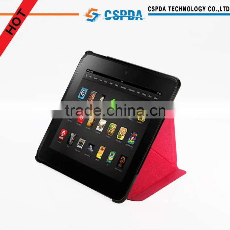 Factory price slim hot press pu leather case for new version Kindle Fire HD 7 2