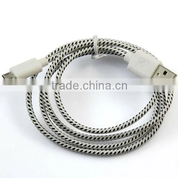 3ft Durable Fabric Braided Micro USB Sync & Charge Cable for Samsung Galaxy