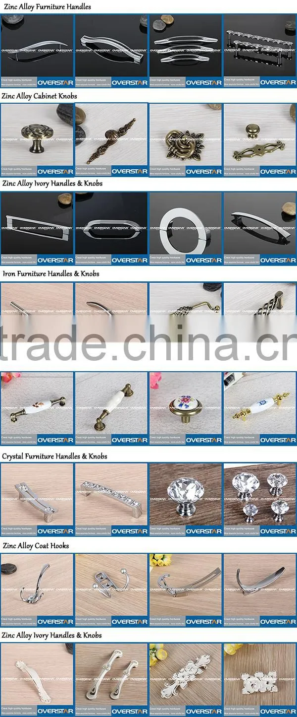 Zinc Alloy Decorative Curved Bedroom Furniture Hardware Drawer Knobs