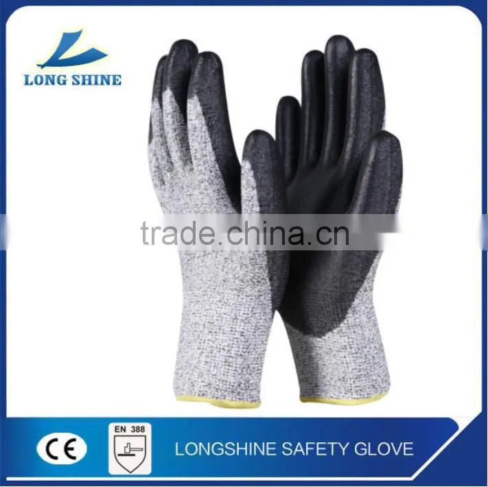 High Quality Nylon PU Coating Cut Resistant ESD Work Glove Softtextile Safety Glove