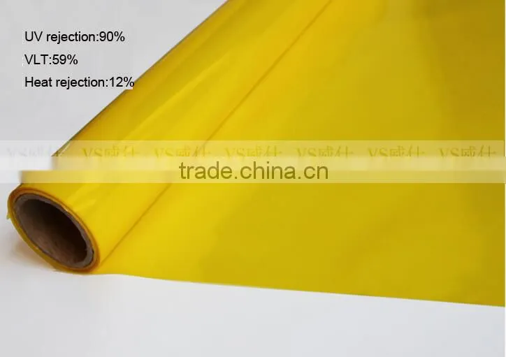 Colorful Transparent PET Film for window and home decoration,yellow decorative vinyl window glass static film