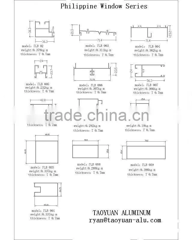 Window and Door Aluminium Extrusion Profiles for Philippine Market